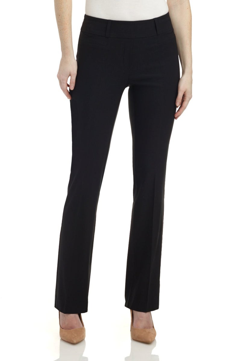 Rekucci Womens Ease into Comfort Fit Barely Bootcut Business Casual Stretch Pants in Regular/Tall/Petite fit (14 Tall, Black) - Image 2